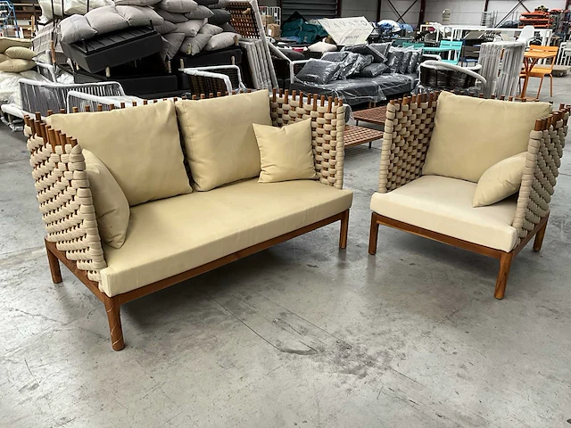 3-delige teakhouten loungeset liv•out - afbeelding 1 van  6