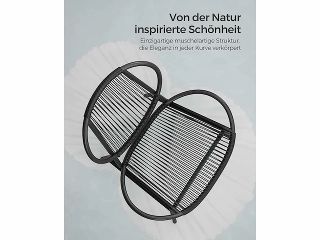 3-delige tuinset - tafel + 2 stoelen - zwart - afbeelding 3 van  4
