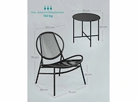 3-delige tuinset - tafel + 2 stoelen - zwart - afbeelding 4 van  4