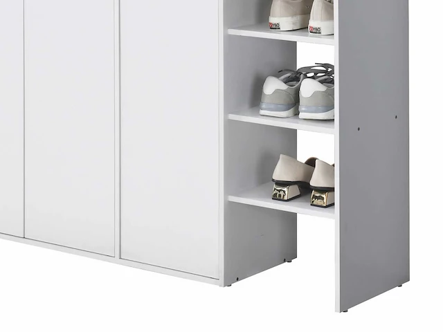 3-deurs 3-nis schoenenkast - wit & licht natuurlijk - afbeelding 4 van  4