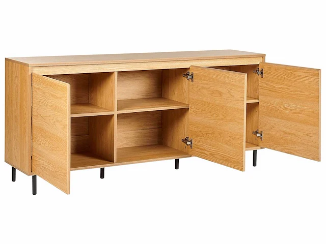 3-deurs dressoir met licht houteffect - afbeelding 5 van  8