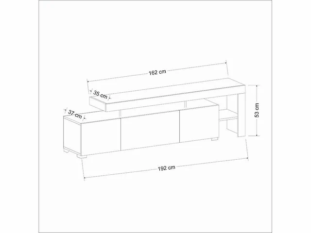 3-deurs melamine tv-meubel met witte afwerking en led-verlichting - afbeelding 8 van  8