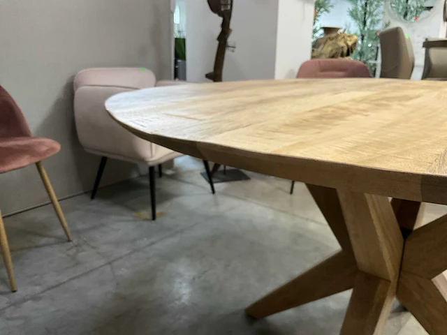 3 diverse mangohouten eetkamertafels - afbeelding 4 van  5