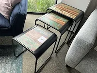 3 diverse metalen design salontafels flame - afbeelding 1 van  2