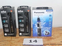 3 diverse trimmers braun & panasonic - afbeelding 1 van  1