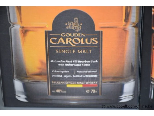 3 flesjes à 20cl whiskey gouden carolus 46% - afbeelding 2 van  2