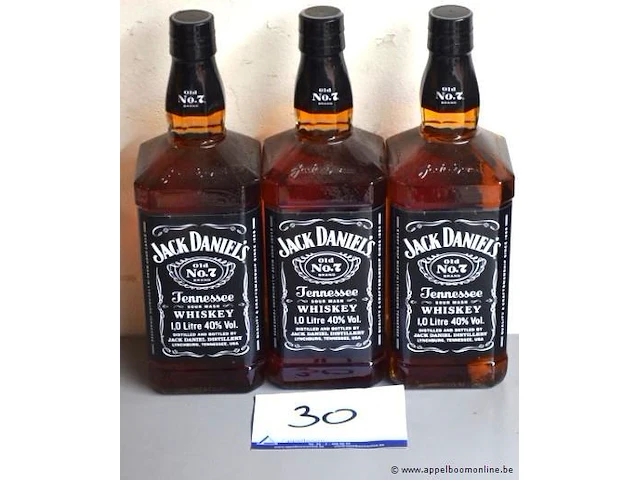 3 flessen à 1lt whiskey jack daniels no7 40% - afbeelding 1 van  2