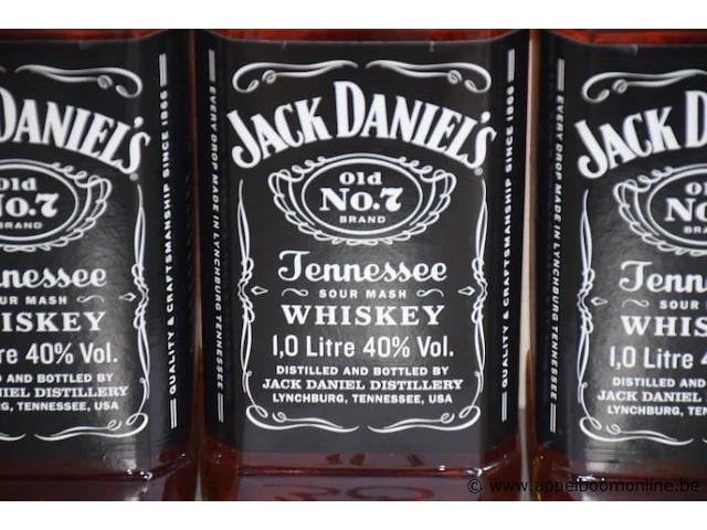 3 flessen à 1lt whiskey jack daniels no7 40% - afbeelding 2 van  2