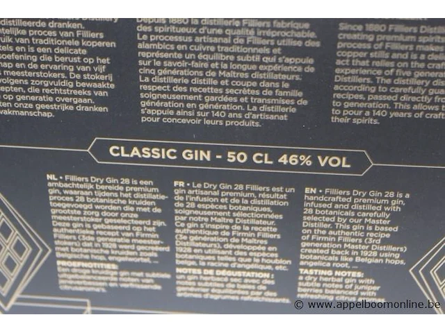 3 flessen à 50cl gin filliers 46% - afbeelding 2 van  3