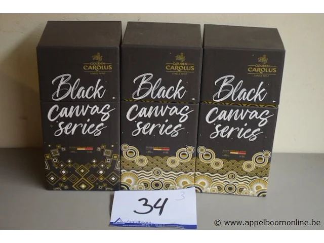 3 flessen à 50cl whiskey carolus black canvas series 40% - afbeelding 1 van  2