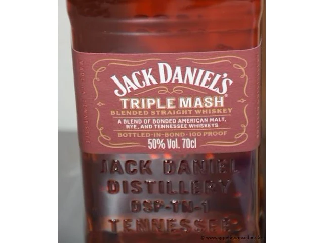 3 flessen à 70cl whiskey jack daniels 2x tennesse honey 1x triplemash 40% - afbeelding 3 van  3