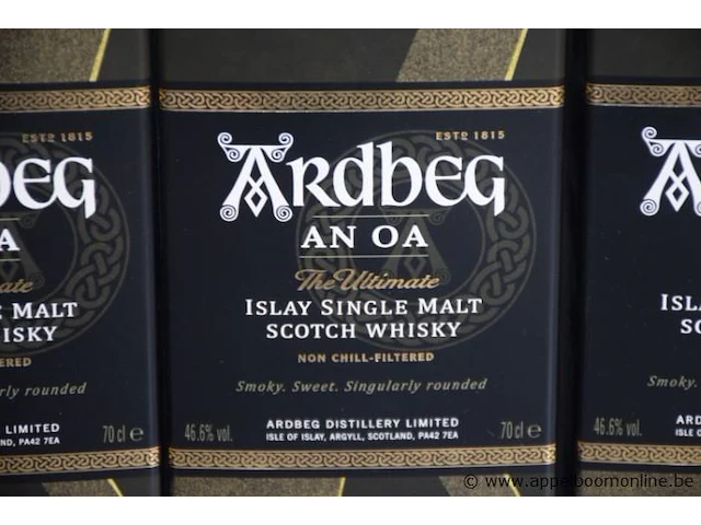 3 flessen à 70cl whisky ardbeg 46,6% - afbeelding 2 van  2