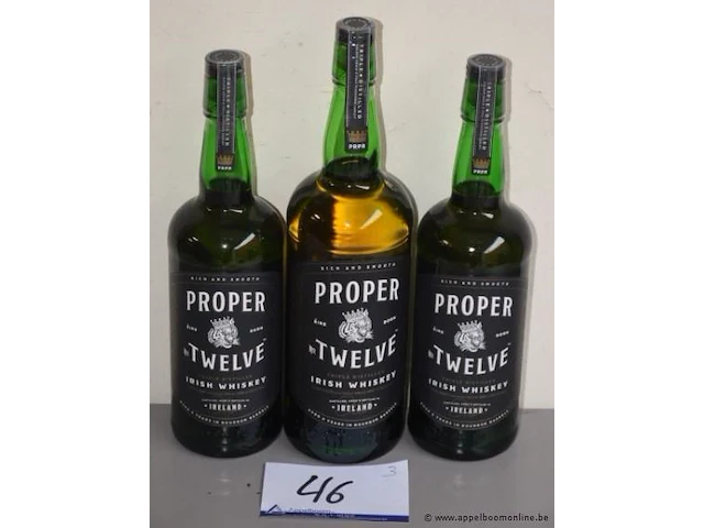 3 flessen à 70cl whisky proper twelve 40% - afbeelding 1 van  3