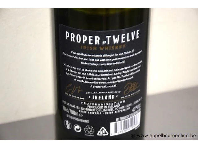 3 flessen à 70cl whisky proper twelve 40% - afbeelding 2 van  3