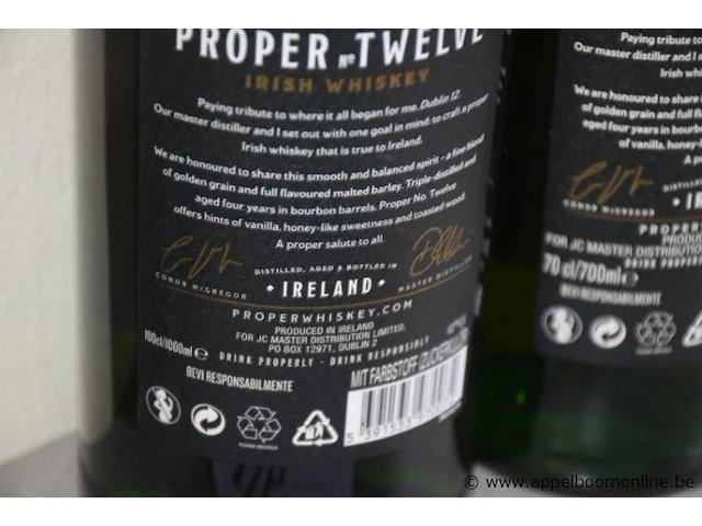 3 flessen à 70cl whisky proper twelve 40% - afbeelding 3 van  3