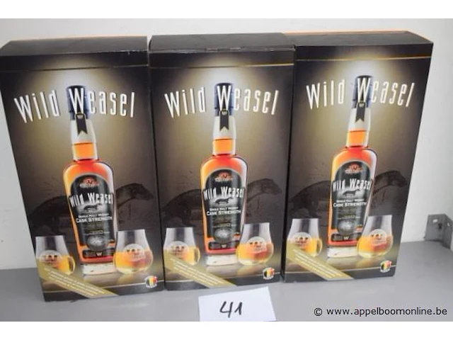 3 flessen à 70cl whisky wild weasel cask strength 46% - afbeelding 1 van  2