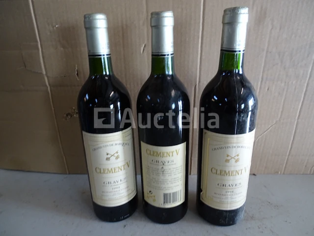 3 flessen bordeaux graves clement v 1994 - afbeelding 1 van  4