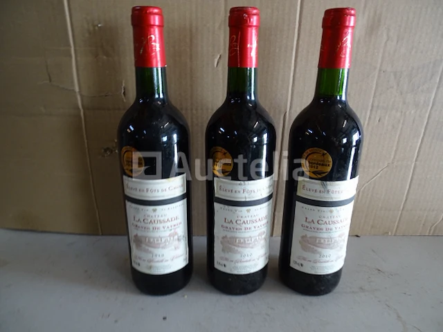 3 flessen bordeaux graves de vayres château la caussade 2010 - afbeelding 3 van  8
