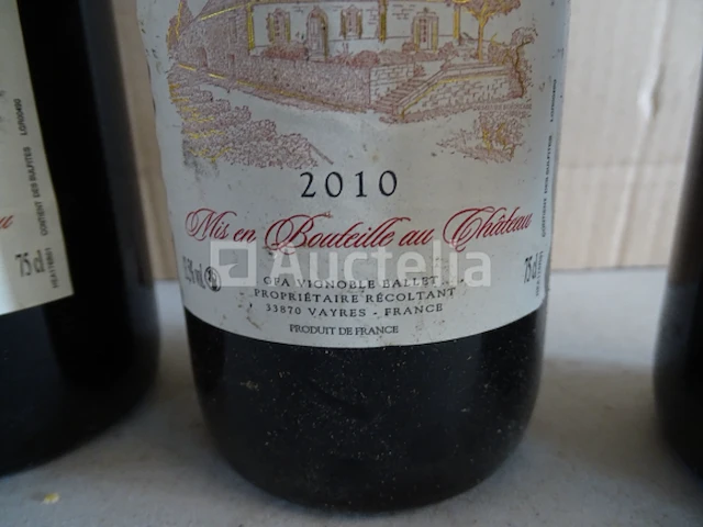 3 flessen bordeaux graves de vayres château la caussade 2010 - afbeelding 7 van  8