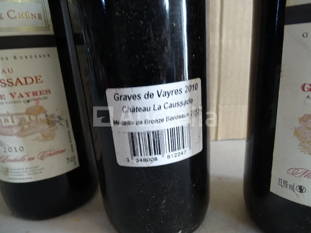 3 flessen bordeaux graves de vayres château la caussade 2010 - afbeelding 8 van  8