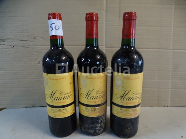3 flessen bordeaux haut-médoc cru bourgeois château maurac 2005 - afbeelding 2 van  4