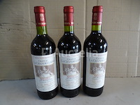3 flessen bordeaux médoc cru bourgeois château la chandellière 1996 - afbeelding 1 van  5
