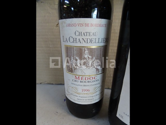 3 flessen bordeaux médoc cru bourgeois château la chandellière 1996 - afbeelding 3 van  5