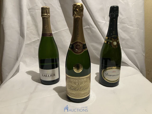 3 flessen champagne lalier - fallet-dark - barancourt - afbeelding 1 van  7