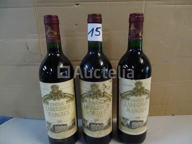3 flessen château labegorce margaux 1994 - afbeelding 1 van  4