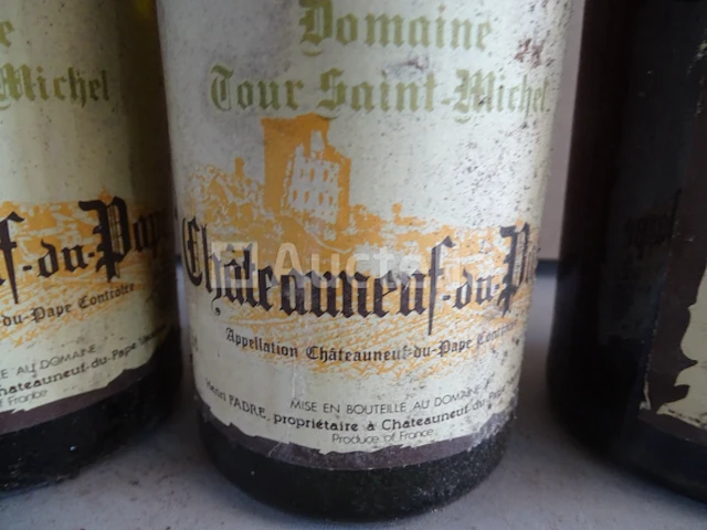 3 flessen château neuf du pape domaine tour saint-michel 1985 - afbeelding 2 van  6