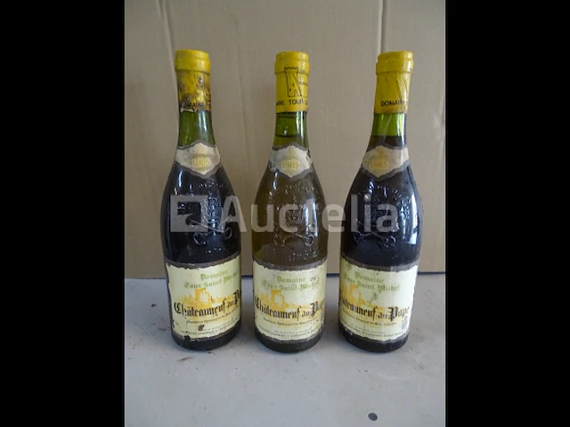 3 flessen château neuf du pape domaine tour saint-michel 1985 - afbeelding 6 van  6