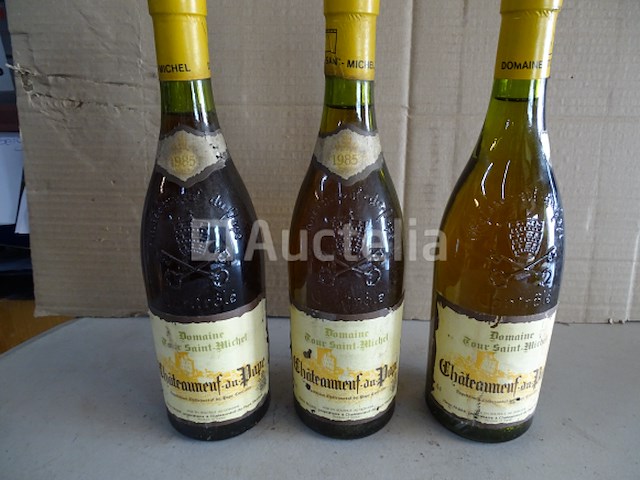 3 flessen châteauneuf-du-pape tour saint-michel 1985 - afbeelding 2 van  5
