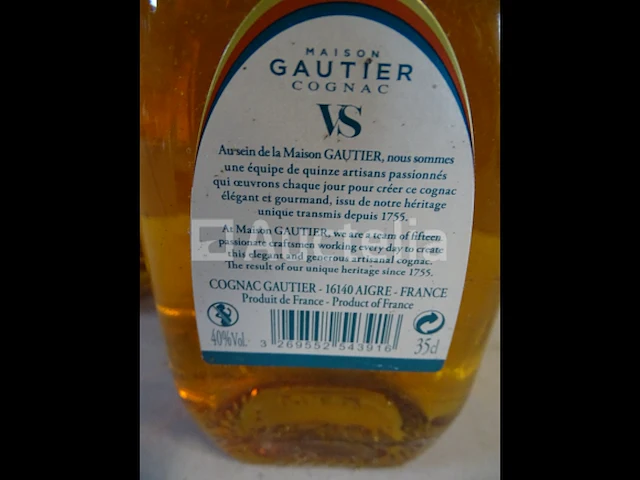 3 flessen cognac vs maison gautier - afbeelding 3 van  3