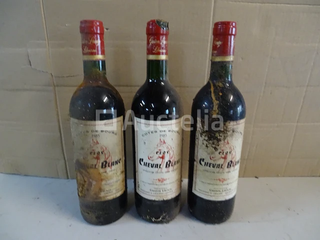 3 flessen côtes de bourg clos du cheval blanc 1985 - afbeelding 2 van  6