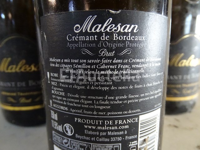 3 flessen crémant de bordeaux malesan brut tradition - afbeelding 4 van  4