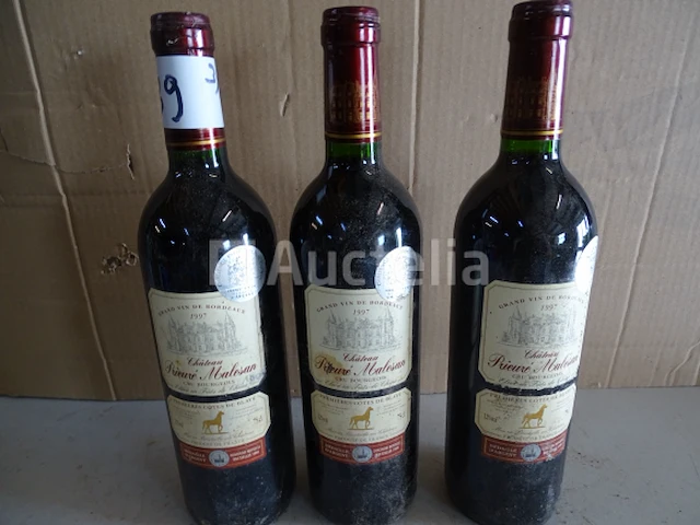 3 flessen cru bourgeois 1er côtes de blaye château prieuré malesan 1997 - afbeelding 3 van  9