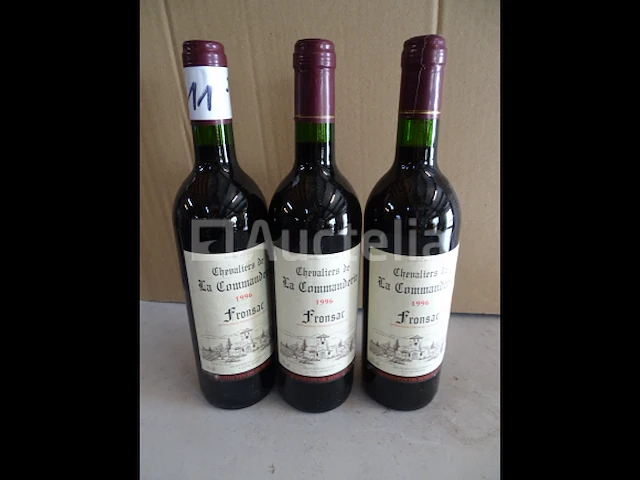 3 flessen fronsac chevaliers de la commanderie 1996 - afbeelding 1 van  5