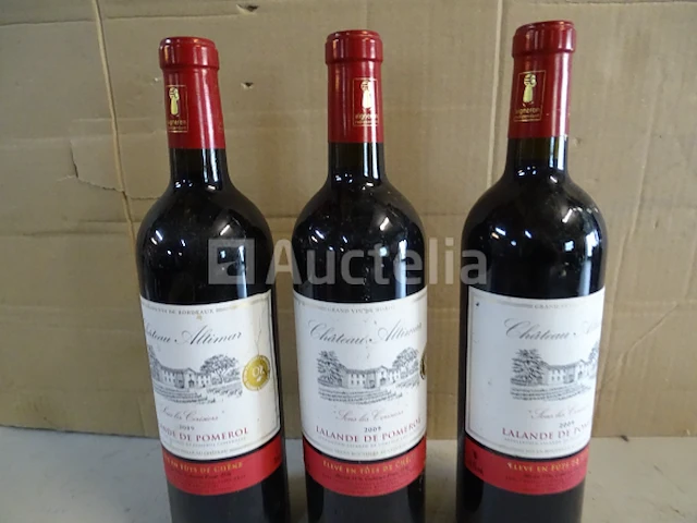 3 flessen lalande de pomerol château altimar 2009 - afbeelding 1 van  8