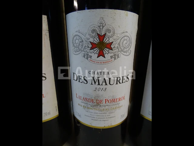 3 flessen lalande de pomerol château des maures 2013 - afbeelding 2 van  5