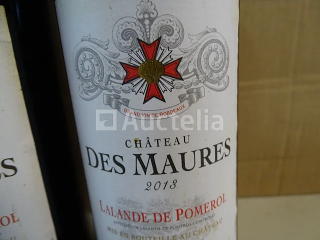 3 flessen lalande de pomerol château des maures 2013 - afbeelding 3 van  5