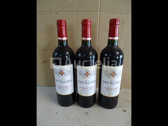 3 flessen lalande de pomerol château les maures 2013 - afbeelding 1 van  3