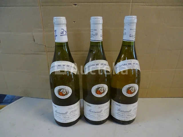 3 flessen meursault patriarche père et fils réserve sainte-anne 1990 - afbeelding 1 van  5