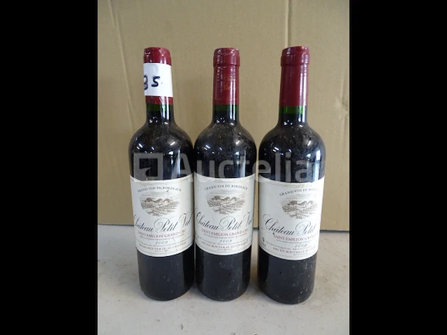 3 flessen saint-emilion grand cru château petit val 2009 - afbeelding 1 van  4