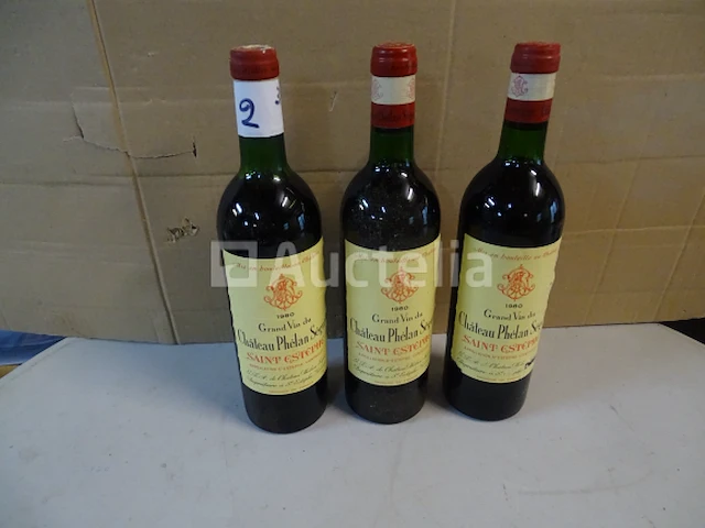 3 flessen saint estèphe grand vin du château phelan segur 1980 - afbeelding 4 van  4