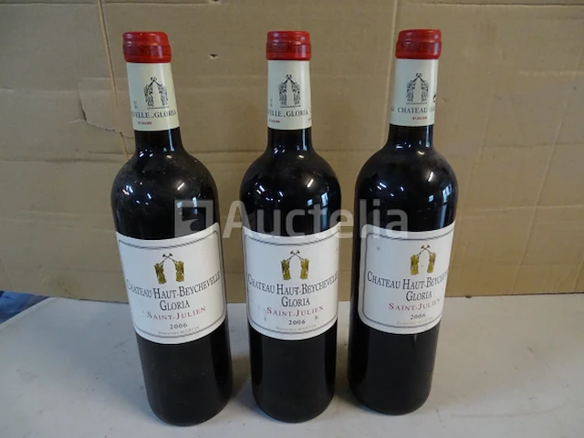 3 flessen saint-julien château haut-beychevelle gloria 2006 - afbeelding 1 van  5