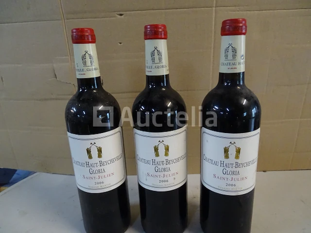 3 flessen saint-julien château haut-beychevelle gloria 2006 - afbeelding 4 van  5