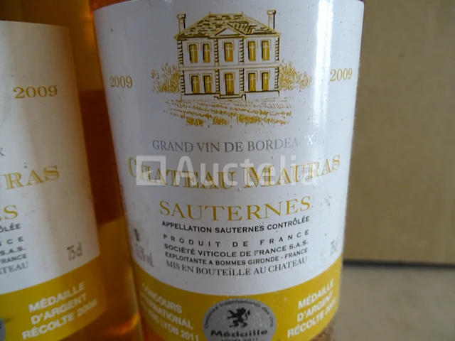 3 flessen sauternes château mauras 2009 - afbeelding 3 van  5