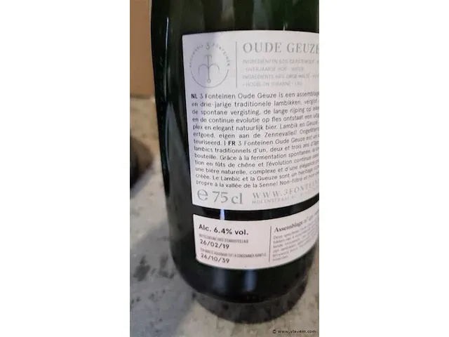 3 fonteinen 18/19 oude geuze 75cl 2 flessen - afbeelding 4 van  8