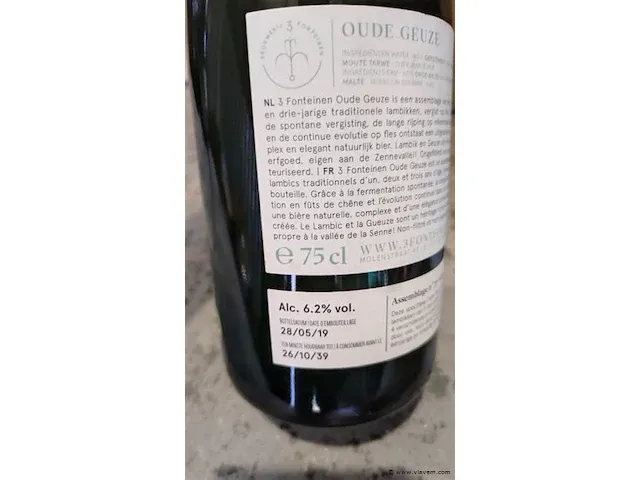 3 fonteinen 18/19 oude geuze 75cl 2 flessen - afbeelding 6 van  8
