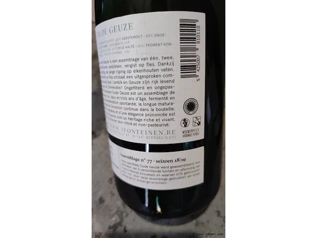 3 fonteinen 18/19 oude geuze 75cl 2 flessen - afbeelding 7 van  8